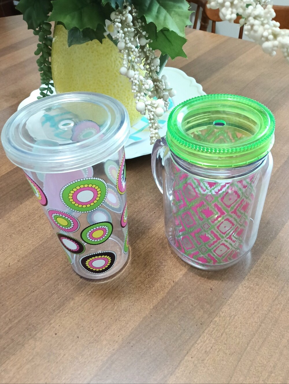 🌺NWOT 2 Decorative Initial "A" Acrylic Drink Cups🌺 - Picture 6 of 10